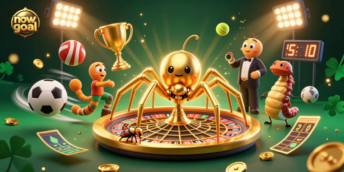 Follow the nowgoal betting scene with a nervous fly placing bets on a lively roulette wheel web.