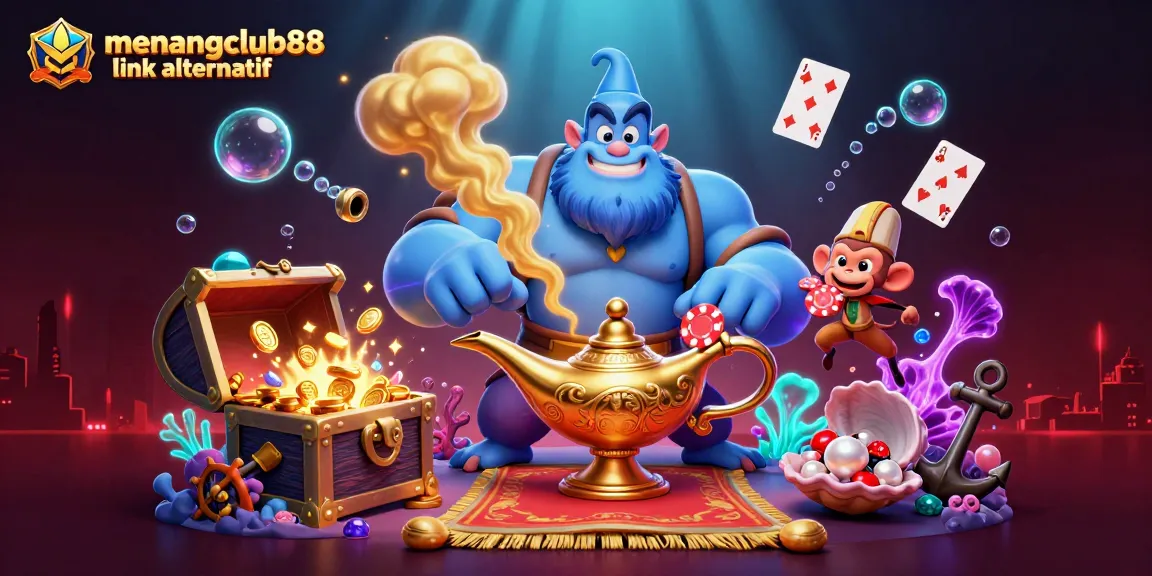 Experience winning strategies with menangclub88 link alternatif in this vibrant 3D casino scene.
