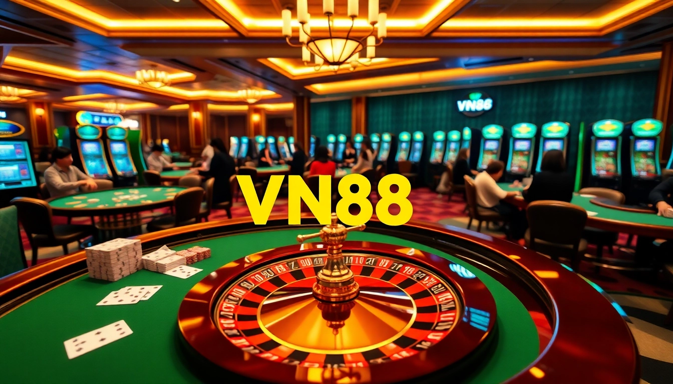 Experience the thrill at VN88 link mới with an exciting casino table setup.
