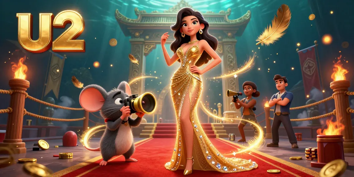 Experience thrilling gaming with u2 Casino’s vibrant 3D scene, featuring exciting characters and casino elements.