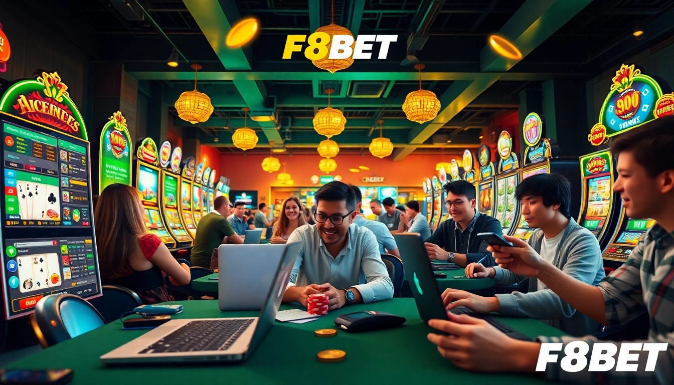 Exciting online gambling experience at https://f8bet.io/ with diverse players enjoying games.