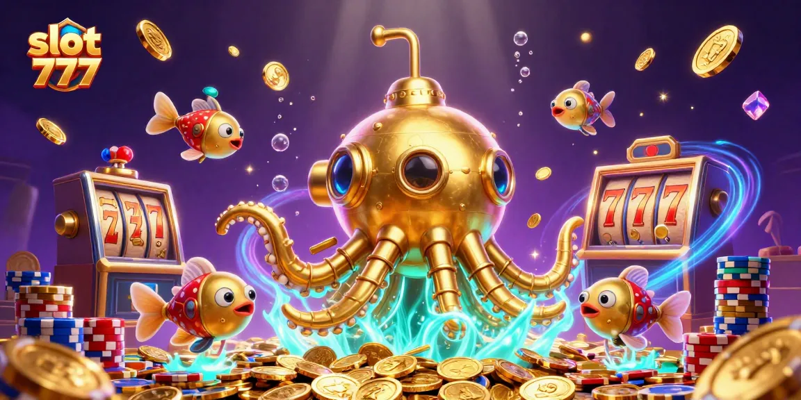 Spin to win on slot 777 machines surrounded by golden coins and vibrant casino elements.