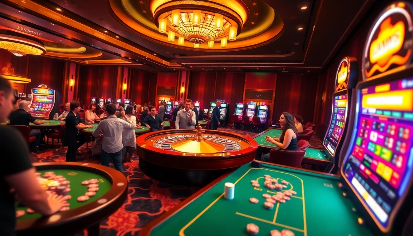 Exciting casino scene enhancing the thrill of Ketquaxoso with vibrant games and players.