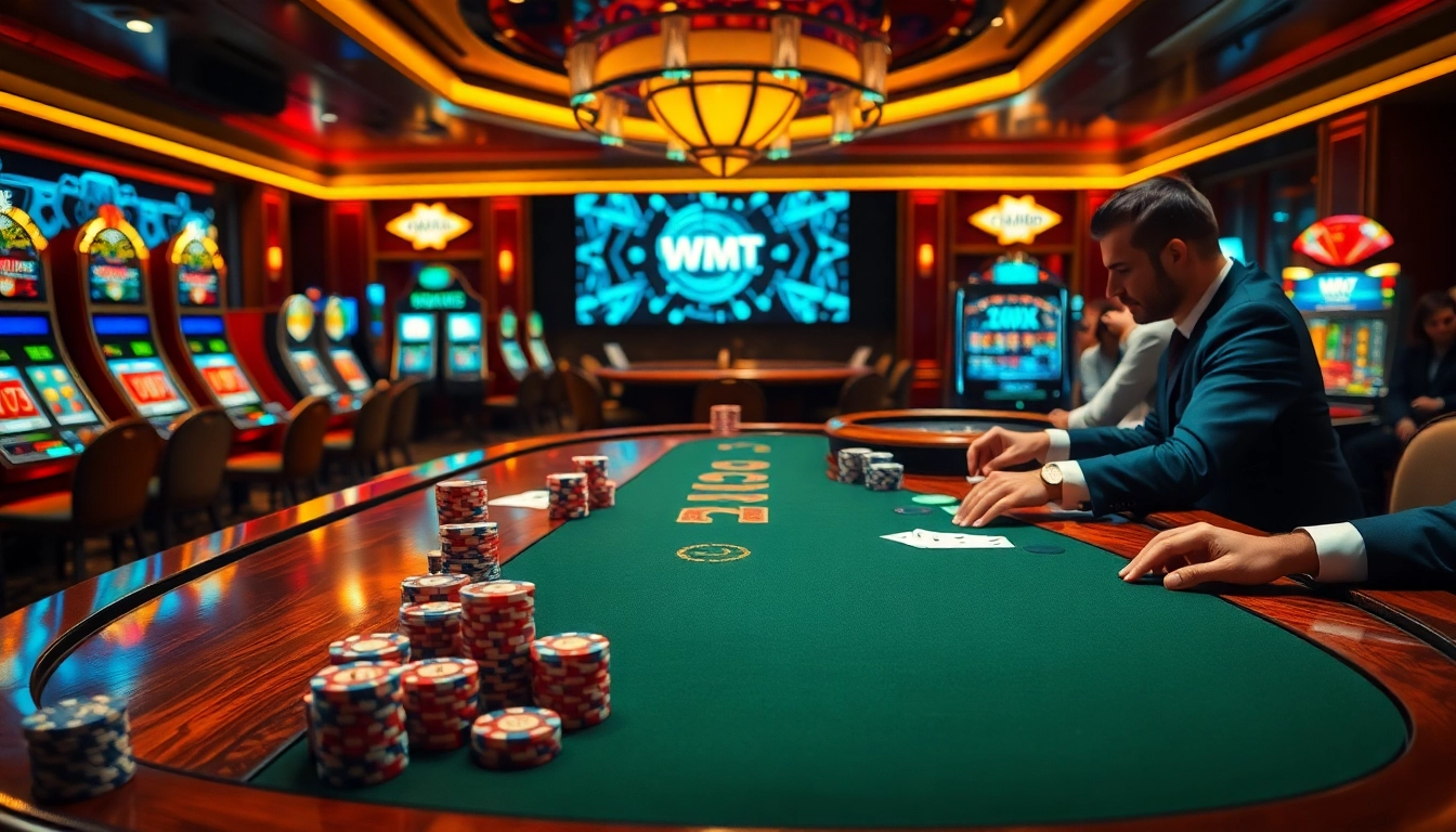 The hidden wiki 2026 themed casino scene with poker chips and players engaged in a thrilling game.