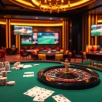 Experience the excitement of gaming at https://tg88pro.com/, showcasing a lively casino with roulette, cards, and slot machines.