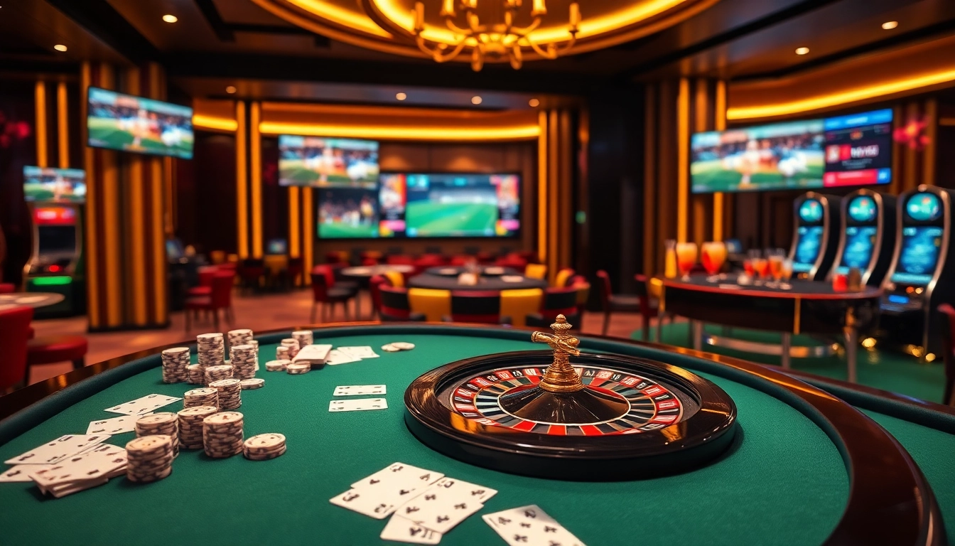 Experience the excitement of gaming at https://tg88pro.com/, showcasing a lively casino with roulette, cards, and slot machines.