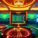Gambling excitement at the bet88247 online casino with vibrant table games and betting slips.
