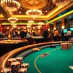 Players enjoying poker at a luxurious casino table, representing 78wintl.org’s thrilling gaming experience.