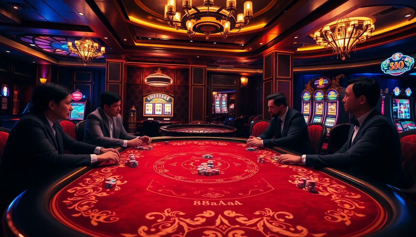 Experience thrilling gameplay with 88aa at a sophisticated casino table full of excitement.