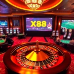 Engaging in exciting games at X88 - the top Asian online gambling platform with luxury casino tables.