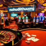 Nohudoithuong players spinning a roulette wheel and enjoying vibrant slot machines