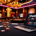 Experience the thrill of 13win online gambling on a luxurious virtual casino table.
