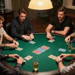 KONG 88 players engaged in intense strategy during a home poker night.
