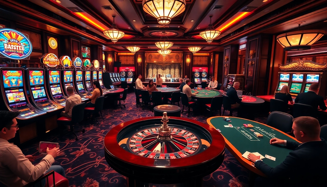 Experience the excitement of gambling at kuwinblog.com with vibrant casino tables and eager players.