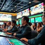 Engage with the dynamic atmosphere of a Singapore Sportsbetting Site showcasing live sports wagering excitement.