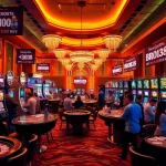 BRO138: Promo akhir tahun Toto Slot Terbaru Murah Hanya 10.000 energizes slot players in a vibrant casino setting.