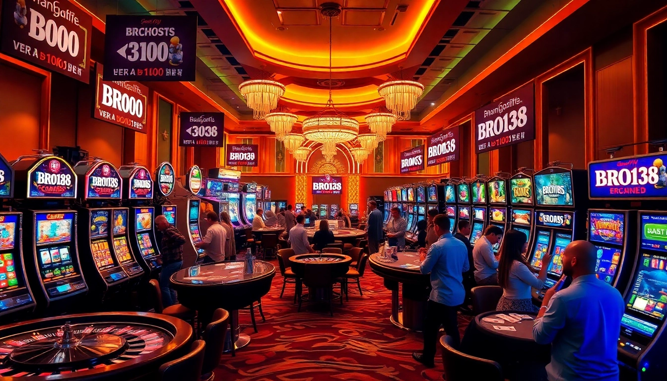 BRO138: Promo akhir tahun Toto Slot Terbaru Murah Hanya 10.000 energizes slot players in a vibrant casino setting.