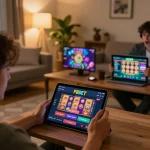 Player engaging with F8BET's online casino app, immersed in gaming for fun