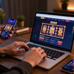 Engaging online gameplay experience with RR88 casino app on sleek laptop and smartphone