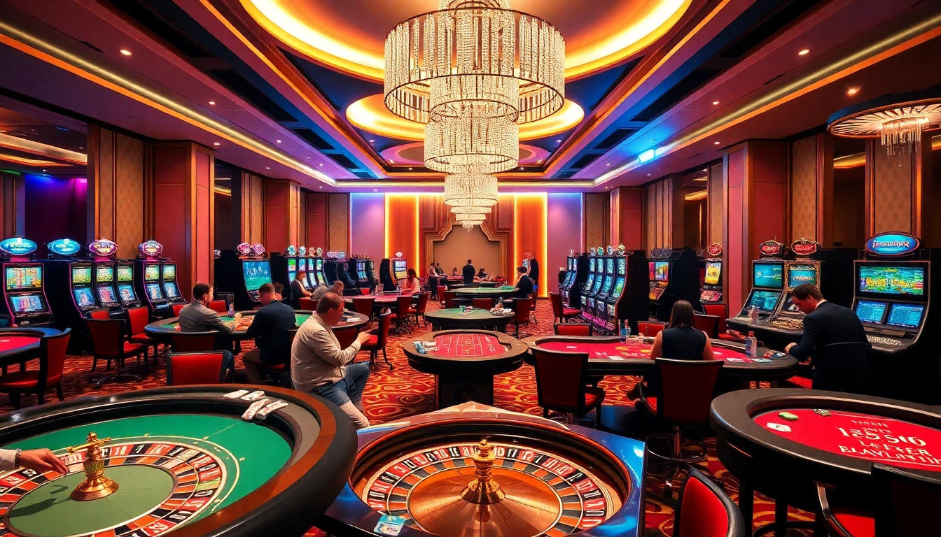 Players enjoying vibrant games at https://f1686s.com/, showcasing a lively casino floor experience.