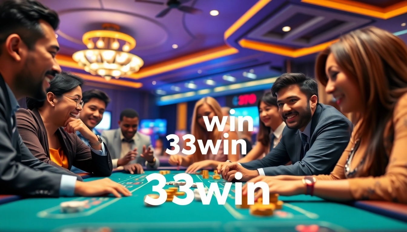 Experience the thrill of 33win's live casino, featuring diverse players in an engaging online gambling atmosphere.