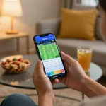 Placing bets on cricket with Jeetbuzz 88 mobile app in a cozy home environment