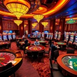 Players enjoying an exciting game scene at tg88 casino, featuring vibrant tables and slot machines.
