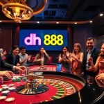 Play exciting games at dh 88 casino with vibrant poker chips and a roulette wheel.