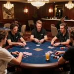 Players enjoying a poker game at 789club in a luxurious gaming room, showcasing active gameplay and upscale ambiance