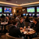 N188 sports betting action with fans engaged in betting strategies and competitive energy