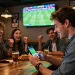 Experience kèo nhà cái excitement during live sports betting on mobile app with friends.