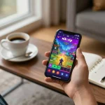 Player actively using the rik vip app for thrilling online gambling experience.