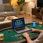 Engaging gameplay on nhà cái uu88's live dealer blackjack, showcasing an inviting online gambling setup.