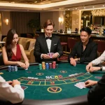 Players enjoying an exciting game of blackjack at SC88 casino, showcasing strategic betting and immersive atmosphere