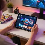 Player engaging on the trang chá»§ kuwin app in a cozy, inviting home environment.
