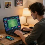 Engaging sports betting moment on luck88com with live odds and player strategy.