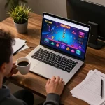 Engaging gameplay at kdslot online casino with vibrant interface and focused player