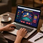 Engaged player analyzes online games at a nha cai uy tin platform, showcasing strategic gameplay.