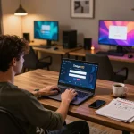 Berinteraksi dengan Login Tempo123 sambil menikmati perjudian online di kantor rumah yang nyaman.