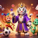 Bet on bandar bola with lively characters and exciting sports elements in a vibrant 3D illustration.