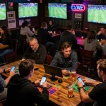 KADAL778 sports fans engaging in thrilling live betting, excitement and camaraderie in-action.
