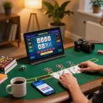 Engaging in live dealer blackjack with Pragmatic Play login displayed on the laptop screen.