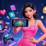Rasakan aksi slot gacor dengan wanita Asia yang menakjubkan memamerkan permainan kasino dealer langsung dikelilingi oleh elemen permainan yang berwarna-warni.