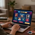 Engaged player strategizing on hitclub poker, enhancing online gaming experience at home.