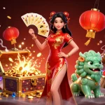Experience thrilling moments with pinaspgs as the elegant lady showcases golden cards and magical treasures.
