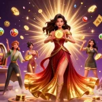 Mposport menghadirkan kegembiraan kasino yang hidup dengan karakter glamor di tengah koin dan jackpot yang berkilau.