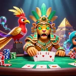 Engage with kqbd bongdalu's dynamic betting scene featuring vibrant poker elements and Mayan characters.