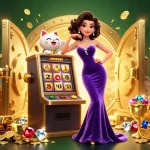 Experience the excitement with the 23Win app as a glamorous woman celebrates a jackpot win!