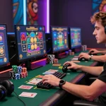 Active player enjoying online gaming at https://fau88.com/ with vibrant screens and casino elements