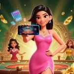 Engage with popotogel through a vibrant 3D illustration featuring immersive live dealer casino gameplay excitement.